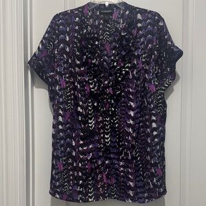 Lane Bryant Purple and Black Patterned Blouse - 14/16